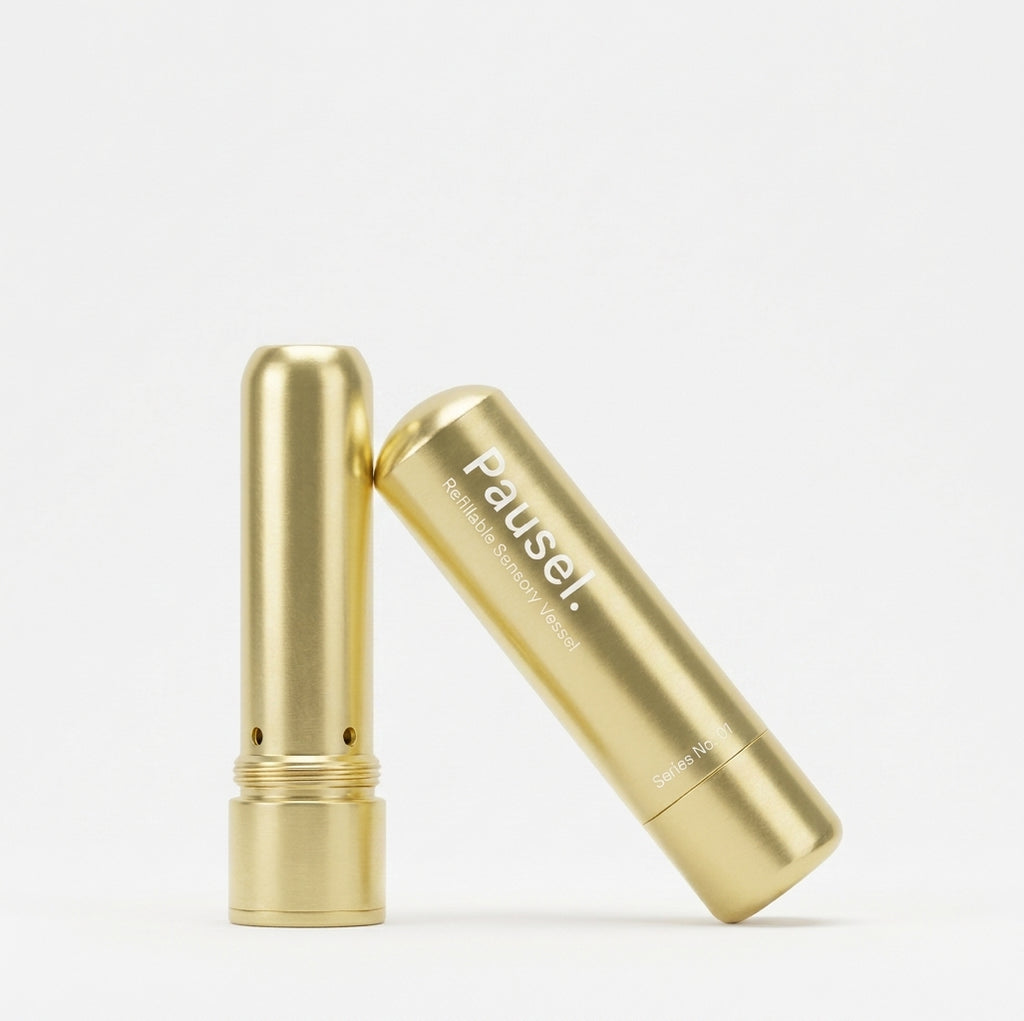 PAUSEL Golden Ease Nasal Inhaler Refillable for Motion Sickness
